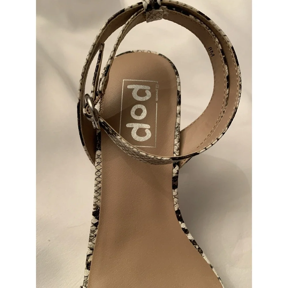 Pop Casen Snakeskin Strappy Heels Size 8 M Women club brand new with tags no box